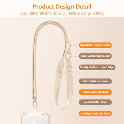Phone Lanyard, On-the-Go Universal Crossbody Strap Neck Lanyard with Phone Tether Patches for Most Cellphones - color: N