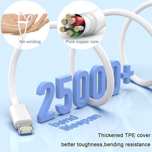 iPhone Fast Charger[MFi Certified],iPhone Fast Charging Cube USB C Charger - color: White 10feet