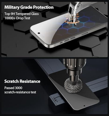 TECHO Privacy Screen Protector for iPhone 16 Pro Max Tempered Glass Film, Full Coverage Edge to Edge, Anti Spy Private, 9H Hardness, Easy Installation, 2 Pack, 6.9 Inch - size: iPhone 16 Pro Max (6.9 inch)
