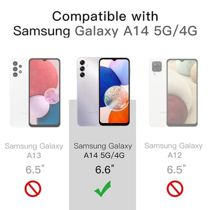 JETech Case for Samsung Galaxy A14, Anti-Yellowing, Clear | Shockproof Protection, Scratch Resistant Hard PC Back, Durable Transparent TPU Bumper - color: Clear, size: Galaxy A14