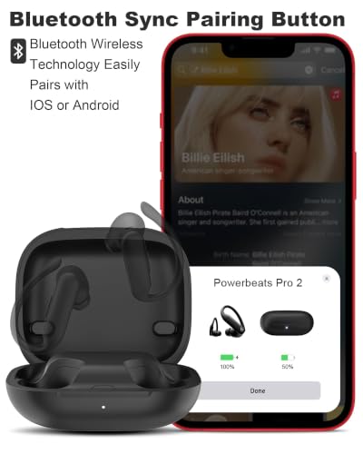 Charging Case Replacement for Powerbeats Pro 2 : Wireless Earbuds Charger Case with Bluetooth Pairing Sync Button, 600mAh Battery, Earbuds Not Included - color: Powerbeats Pro 2 Black