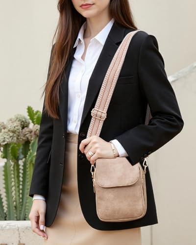 Fashion Small Crossbody Bags for Women Trendy Designer Cell Phone Purses | Adjustable Straps,with Card Holder,Detachable Wristlet Strap,small Cross Body Bag for Woman,Mini Bags,Travel Purse,Work,Gym - color: Dark Apricot