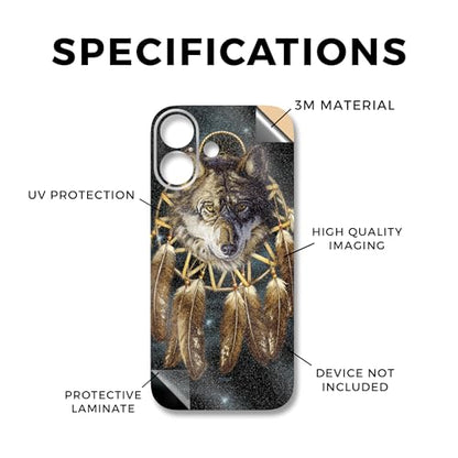 Glossy Glitter Phone Skin Compatible with Apple iPhone 17 - Wolf Dreams - Premium 3M Vinyl Protective Wrap Decal Cover - Easy to Apply | Crafted in The USA by MightySkins - color: Wolf Dreams, size: iPhone 17 (Full Wrap), style: Glossy Glitter Finish