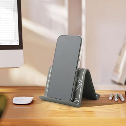 Airplane Phone Holder, Foldable Flexible Travel Phone Stand - color: Grey