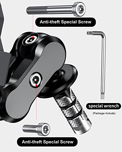 BRCOVAN Metal Anti-Theft Motorcycle Fork Stem Phone Mount Holder