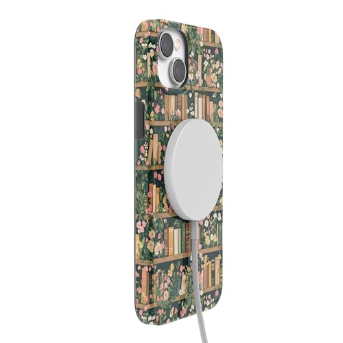 Casely iPhone 14 Plus Case | Book Nook | Floral Library | Compatible with MagSafe | Classic Ultra Slim Design - color: Book Nook | Floral Library