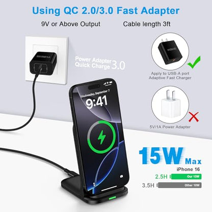 Foldable Wireless Charger Stand Fast Charging for Samsung Galaxy S26 Ultra - color: Black
