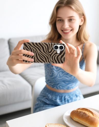 Jusy Magnetic Zebra Phone Case for iPhone 17 Pro Max,Coffee | Compatible with MagSafe, Cute Aesthetic Zebra Design, TPU and PC Protective Shockproof Cover - color: Coffee
