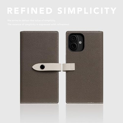 SLG D8 Edition Full Grain Leather Wallet Case for iPhone 16 - [2-in-1] Handcrafted Detachable Diary Style with Magnetic MagSafe Back Cover and Snap Closure, Gift Box Included (Etoffe Cream) - color: [D8 Edition] Etoffe Cream, size: iPhone 16