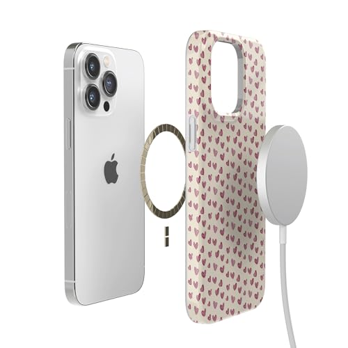 Casely iPhone 14 Pro Case | Lovebug | Mauve Hearts | Compatible with MagSafe | Classic Ultra Slim Design - color: Lovebug | Mauve Hearts, size: iPhone 14 Pro