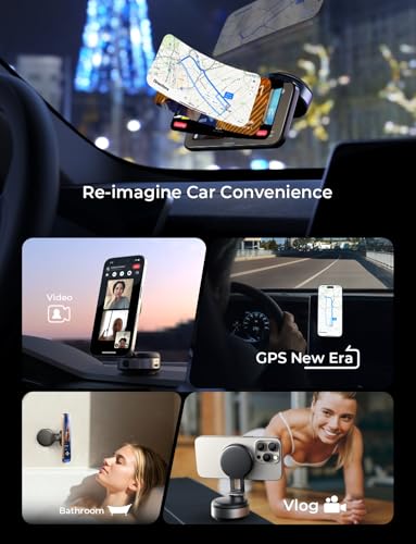 LISEN for iPhone 18 Pro Max Electric Suction Cup Phone Mount, Vacuum Electric Suction Cup Phone Mount, for MagSafe Magnetic Suction Mount for iPhone Duo 18 17 16/15/14/13/12 Pro Max, Black Kits - color: silver