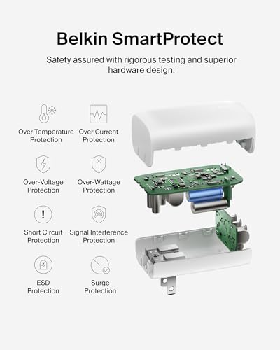 Belkin 67W 3 Port USB C Charger Block, PPS Fast Charging for MacBook - style: White