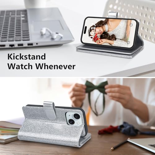 Varikke for iPhone 13 Case Wallet Strong Magnetic Detachable, Silver - color: (Standard) Silver, size: iPhone 13 6.1"
