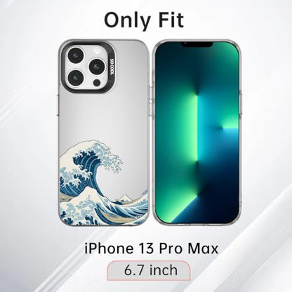 for iPhone 13 Pro Max Case, TPU, Drop Protection, Waves | Matte Silver Back, Shockproof, Fade-resistant, Anti-yellow, Lens Protection, Precise Cutout, Slim grip, Waves - color: Waves, size: iPhone 13 Pro Max