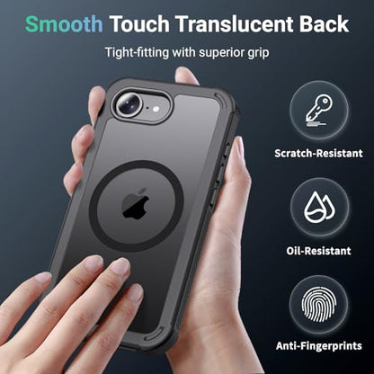 jaroco Magnetic for iPhone 17e Case& iPhone 16e Case Black | Compatible with MagSafe,Military Grade Drop Protection,Translucent Matte,Non-Slip,Shockproof 2-Layer Durable Bumper Case - color: Black, size: iPhone 17e/16e