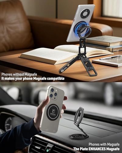 MOSENVKA Universal Magnetic Phone Mount Plate,Strong Adhesive Plate for Magnetic Car Mount, Phone Sticker for iPhone 16e and All Smartphones and Cases-Slim,Lightweight,and Reusable (Black-1 Pack) - color: (Black-1 Pack)