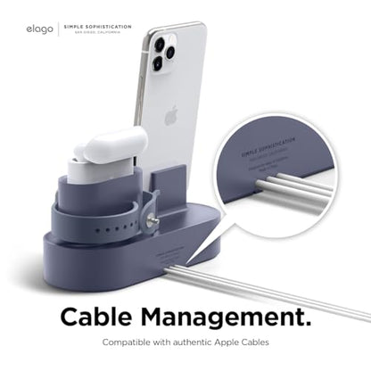 elago 3 in 1 Charging Station for iPhone, AirPods, AirPods Pro, Apple Watch - color: Lavender Grey