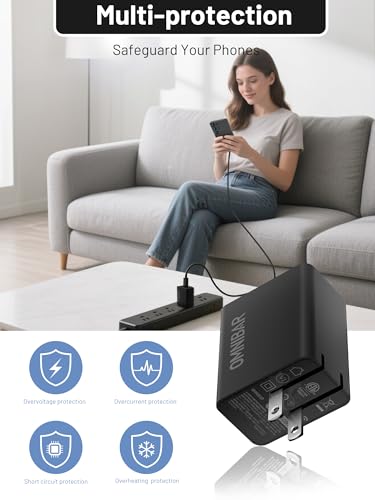 45W Dual USB C Fast Charger, Compact GaN PD PPS Fast Charging Block - color: 45W Black