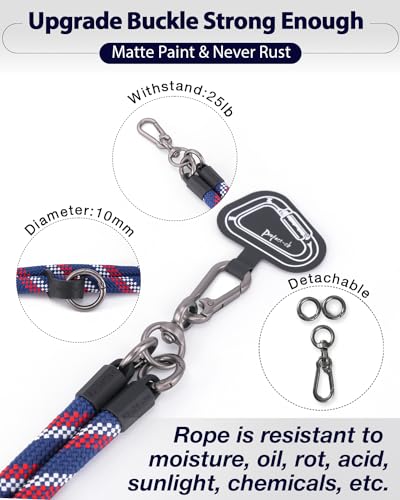 Cell Phone Lanyard ×1, Tether Tab ×2, Universal Adjustable Phone Strap, Crossbody, Neck Phone Lanyard, Rope Strap - color: Liberty Line