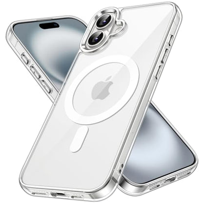 JETech Magnetic Case for iPhone 16 Plus 6.7-Inch Compatible with MagSafe, Shockproof Phone Bumper Cover, Anti-Scratch Clear Back (Clear) - color: Clear, size: iPhone 16 Plus