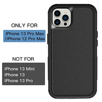 AICase for iPhone 13 Pro Max/iPhone 12 pro max Case,Heavy Duty Protective Phone Case Military Full Body Protection Shockproof/Dustproof/Drop Proof Rugged Durable Black - color: Black2