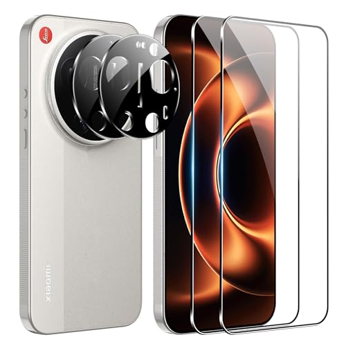 for Xiaomi 17 Ultra Screen Protector with Camera Lens Protector, 9H Hardness Anti-Scratch Tempered Glass flim, Case Friendly, Anti-Fingerprint,Anti-Scratch (2+2 PACK) - color: Xiaomi 17 Ultra