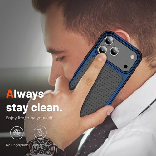 Designed for iPhone 17 Pro Max Case 2 in 1 Gift Militay Grade Drop Protective Rugged Heavy Duty Cover Shockproof Case for iPhone 17 Pro Max Phone Case for Women Men Boy Girl (Blue) - color: Blue
