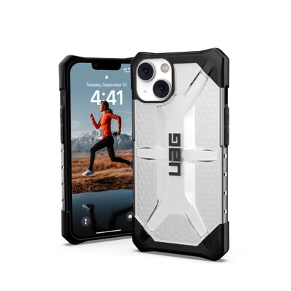 URBAN ARMOR GEAR UAG Designed for iPhone 14 Case Clear Translucent Ice 6.1" Plasma Lightweight Slim Shockproof Transparent Protective Cover Compatible with Wireless Charging - color: Plasma - Ice