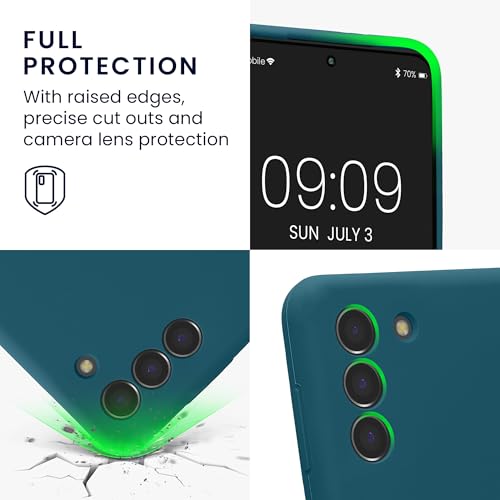kwmobile Case Compatible with Samsung Galaxy S21 Case - Slim TPU Silicone Phone Cover - Soft Touch Finish - Teal Matte - color: teal matte, size: Galaxy S21