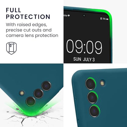 kwmobile Case Compatible with Samsung Galaxy S21 Case - Slim TPU Silicone Phone Cover - Soft Touch Finish - Teal Matte - color: teal matte, size: Galaxy S21