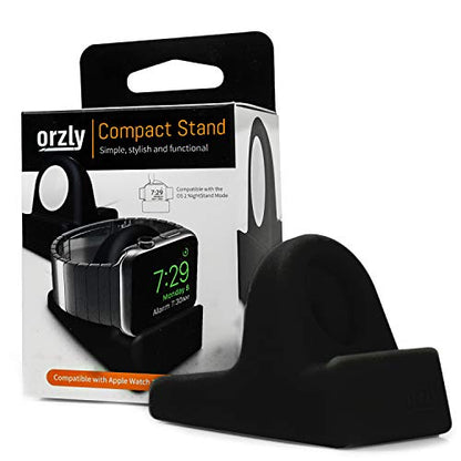 Orzly Elegant Apple Watch Charger Stand Apple Watch for All Series Ultra 49mm 2025 Series 10 46/42mm 9/8/7 45/ 41mm SE2/SE/6/5/4 44/40mm 3/2/1 42/38mm Durable TPU - Gift Boxed - Black