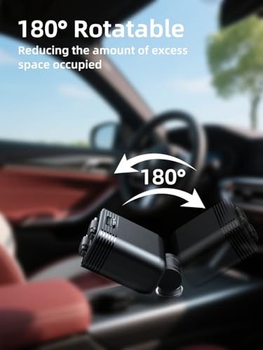 AKESR 5-in-1 Retractable Car Charger，66W Car Charger USB C Fast Charge