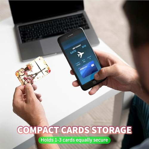 Phone Credit Card Holder Stick on, Cell Phone Pocket Self Adhesive Stretchy Stick on Wallet ID Credit Card Case Pouch Sleeve with Flap for All Smartphones, Bicycle Leaning Tower - color: Bicycle Leaning Tower