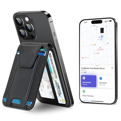 for MagSafe Wallet Works with Apple Find My, Strongest Magnetic Wallet - color: Black