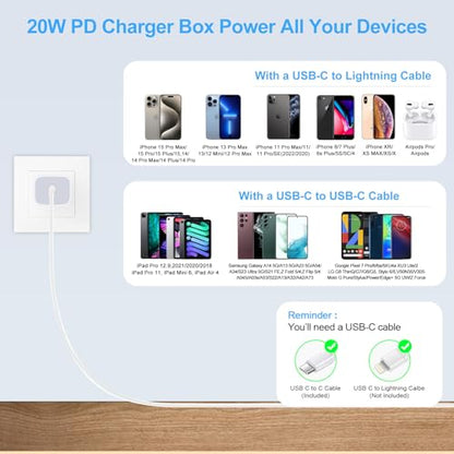 USB C Box Fast Charger Block for Samsung Galaxy A17 5G A16 A15/A54/A36/A37 - color: 1-white