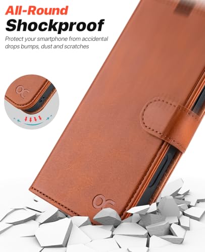 OCASE for iPhone 16 Plus Case Detachable Wallet Case with Card Holder, 2 in 1 Pu Leather Flip Folio with RFID Blocking Stand Wrist Strap Shockproof Phone Cover 6.7 Inch 2024, Brown - color: Brown, size: iPhone 16 Plus
