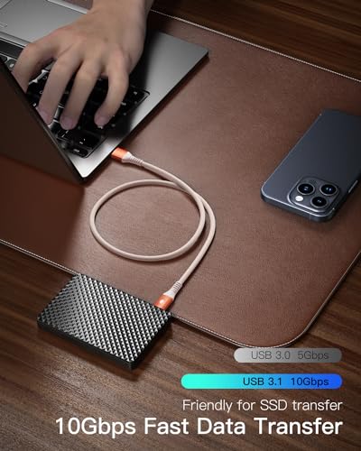 CONMDEX Android Auto USB Cable [3ft, 2-Pack] 10Gbps, 3A Fast Charging - color: Orange, size: 3ft+3ft, style: 2Pack