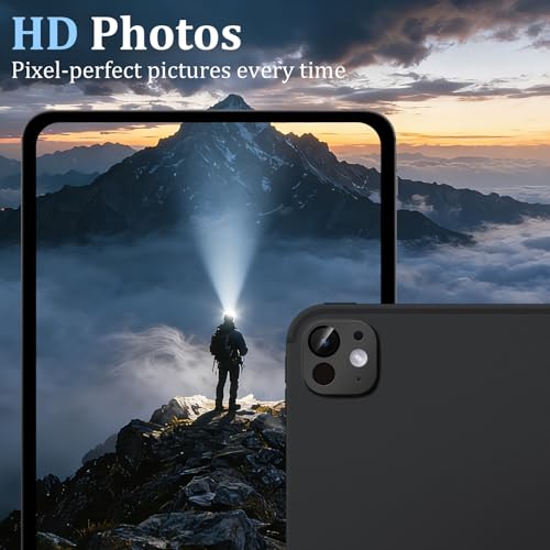 Camera Lens Protector Compatible for iPad Pro 11/13 Inch M5/M4 2025/2024,Matte Metal Tempered Glass Rear Camera Screen Cover Accessories,[Anti-Scratch] [Drop-Proof][Full Coverage] - Black - color: Black
