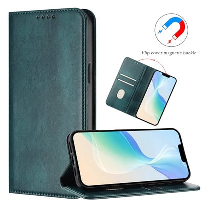 Leather Phone Case Compatible with Galaxy A10E mit Stand Function, Wallet Magnetic Protective Case Bumper Leather RFID Blocking Cover Scratch Resistant Sleeves Compatible with Samsung Galaxy A20E/A10E - color: Green