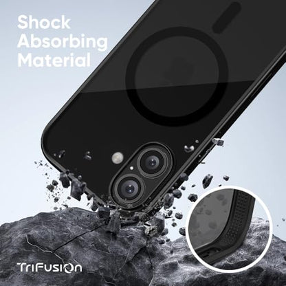 FLOLAB Surtect Tri-Fusion Magnetic for iPhone 17 Case Protective Slim Design Magsafe Compatible Military Grade - Full Black Matte Translucent - color: Full Black Matte Translucent, size: iPhone 17