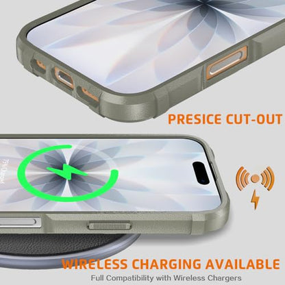 Rugged Shield Case for iPhone 17 (6.3"), 8ft Military Drop Proof, Wear Resistant Tactical Cover, Light Clay - color: Light Clay, size: iPhone 17