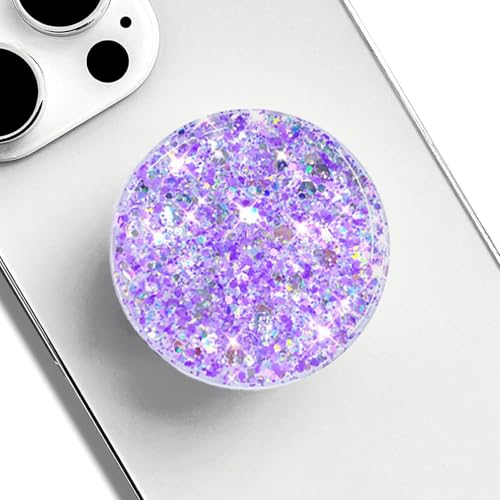 Stretchable Phone Stand, Suitable for Circular Foldable Phone Accessories for Mobile Phones and Tablets- Transparent Shine(Starlight Purple) - color: Starlight Purple