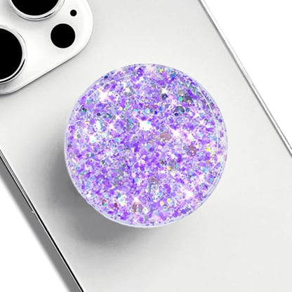 Stretchable Phone Stand, Suitable for Circular Foldable Phone Accessories for Mobile Phones and Tablets- Transparent Shine(Starlight Purple) - color: Starlight Purple