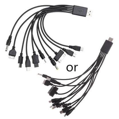 10 in 1 USB Multi USB Cables 20CM/7.87in for Mobile Phones, Speakers, Headphones & Older Mobile Phones