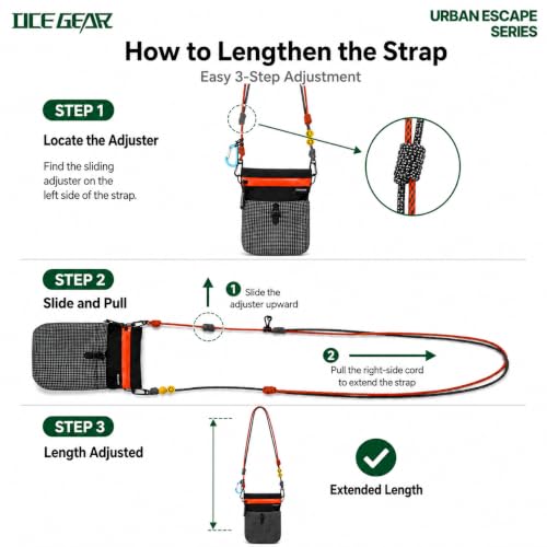 Cell Phone Bag with Strap Lightweight Crossbody Phone Purse with Nylon Lanyard Fits iPhone 12-17 for Travel Casual Walking - color: Black