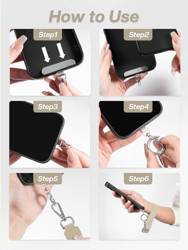 Tiostep Clip and Go Strap for Phone with Wallet Crossbody Phone Lanyard Adjustable and Detachable RFID Wristlet Wallet (Khaki, Medium) - color: Khaki, size: Medium