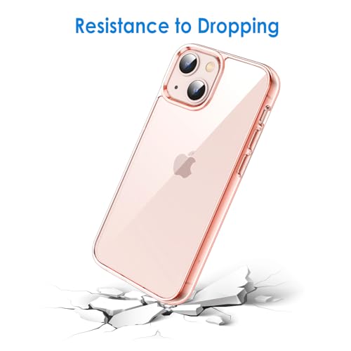 JETech Case for iPhone 13 mini, Anti-Yellowing, Rose Gold | Shockproof Protection, Scratch Resistant Hard PC Back, Durable Transparent TPU Bumper - color: Rose Gold