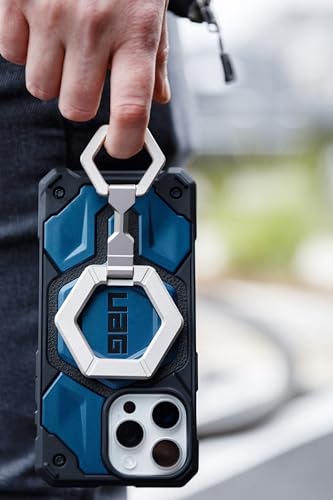 URBAN ARMOR GEAR UAG Magnetic Phone Ring Stand Compatible with MagSafe Magnet, Removable Metal Finger Ring Grip & 360 Rotation Adjustable Kickstand for iPhone 17, Galaxy S26, Black/Silver