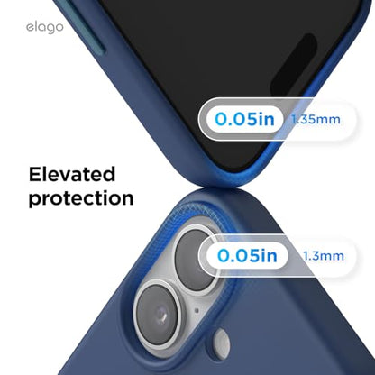 elago Premium Magnetic Silicone Case for iPhone 17 | Compatible with MagSafe, Liquid Silicone Material, Protection, Shockproof, Slim Phone (Jean Indigo) - color: Jean Indigo, size: iPhone 17