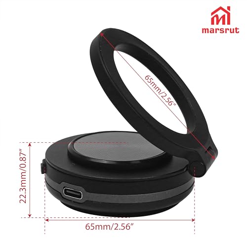 Magnetic Grip Pro 360° Stand, Vacuum Car Cell Phone Mount Holder with Suction Cup, Rotatable, Double-sided Adsorption Adjustable Powerful Strong Magnet, Foldable Portable Electric Mobile Holder, Black